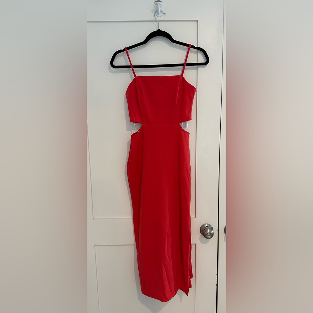 Lulus Only the Good Times Red Sleeveless Cutout Midi Dress - Picture 4 of 6